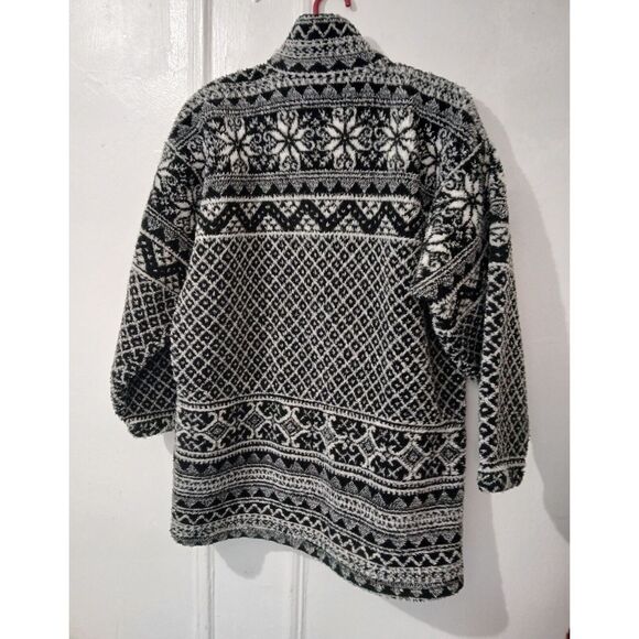 Vintage Helly Hansen fleece Sweater womens small Jacket Fairisle Full Zip front - Picture 4 of 6